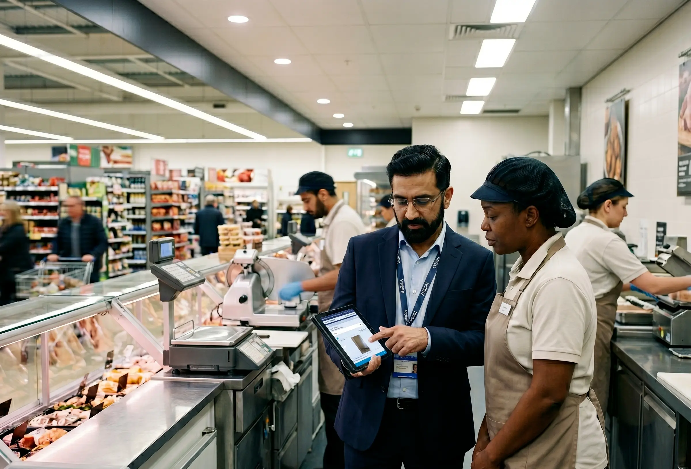HACCP audit at the fresh food counter of a grocery chain