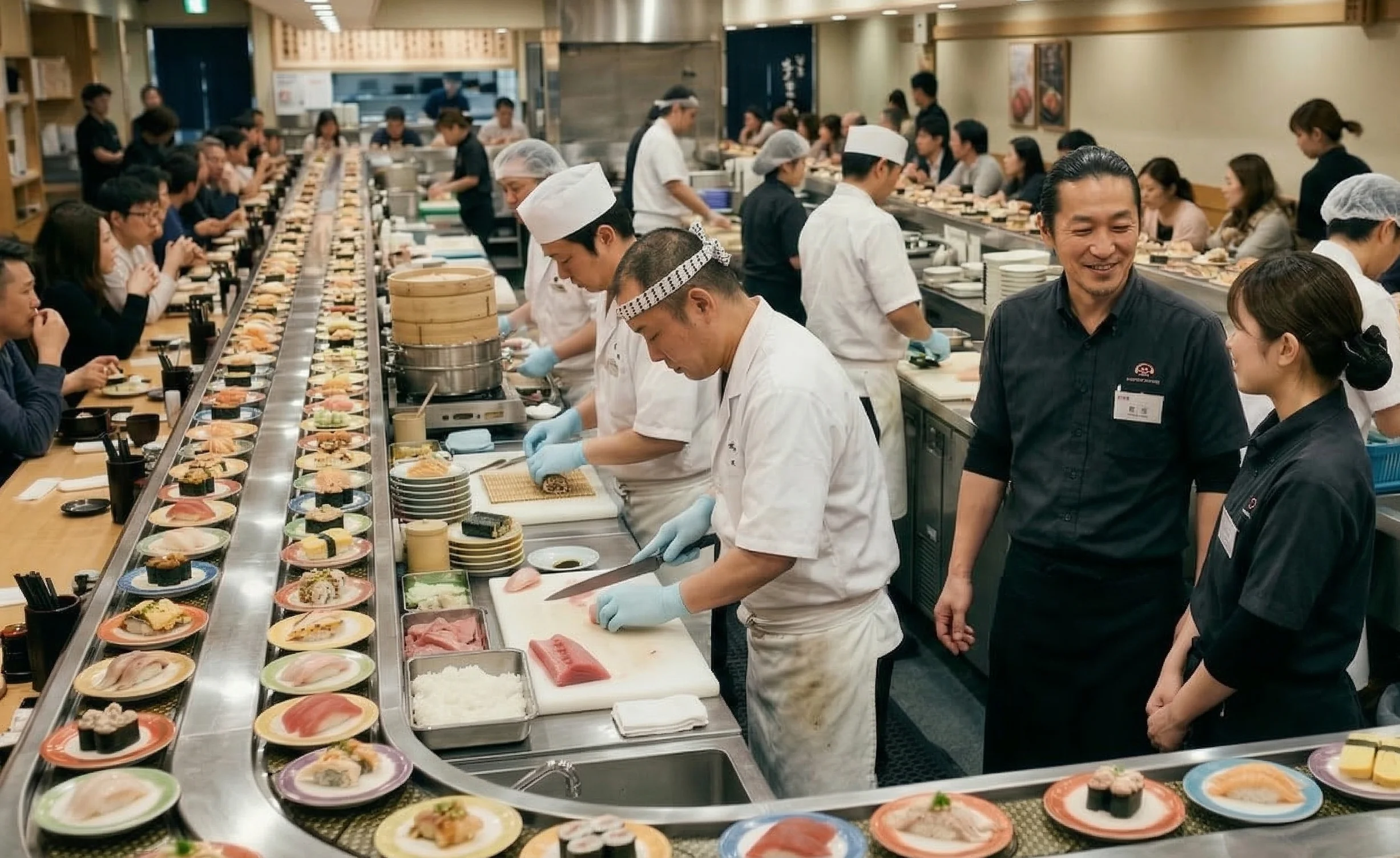 Sushi preparation workflow showing clear routines and operational transparency