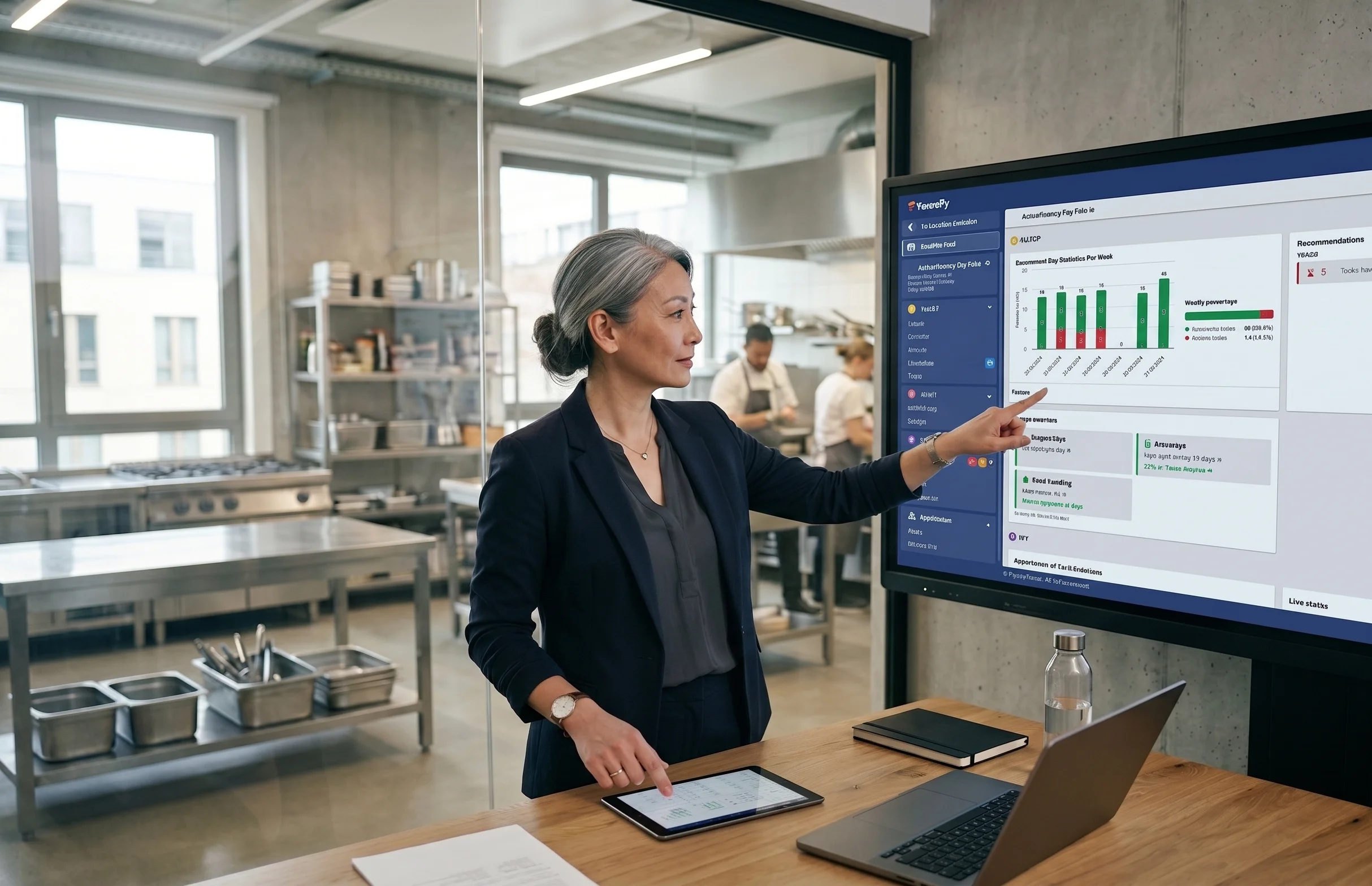 Enterprise architecture with system integration and API connections in an IT operations center