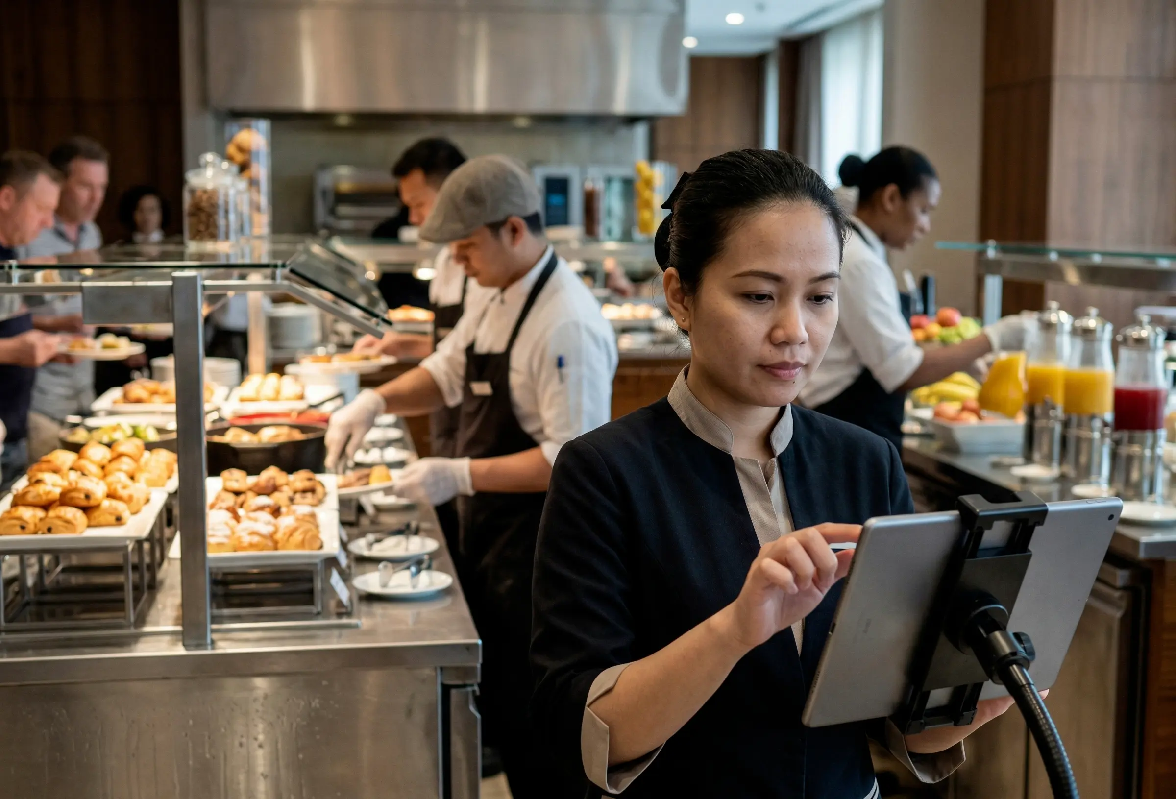 Time-window-compliant HACCP temperature monitoring at the breakfast buffet, operational comparison baseline across locations